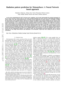 Radiation pattern prediction for Metasurfaces: A Neural Network based
  approach