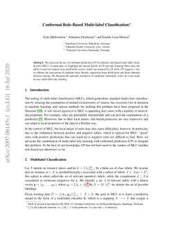 Conformal Rule-Based Multi-label Classification