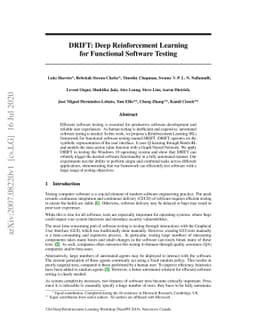 DRIFT: Deep Reinforcement Learning for Functional Software Testing