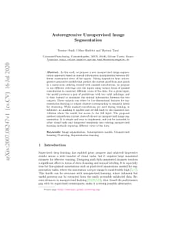 Autoregressive Unsupervised Image Segmentation