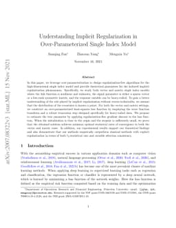 Understanding Implicit Regularization in Over-Parameterized Single Index
  Model