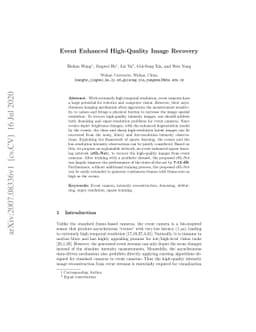 Event Enhanced High-Quality Image Recovery