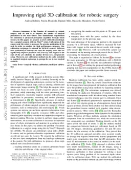 Improving rigid 3D calibration for robotic surgery
