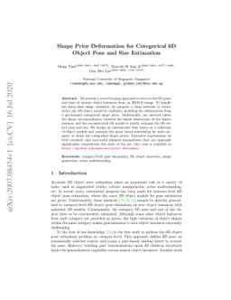 Shape Prior Deformation for Categorical 6D Object Pose and Size
  Estimation