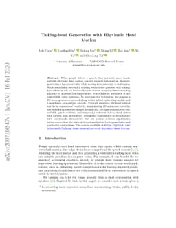 Talking-head Generation with Rhythmic Head Motion