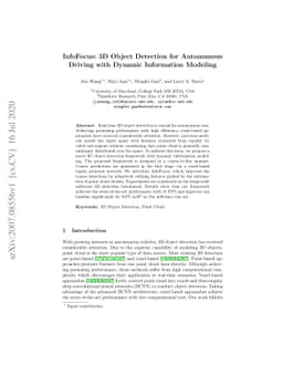 InfoFocus: 3D Object Detection for Autonomous Driving with Dynamic
  Information Modeling