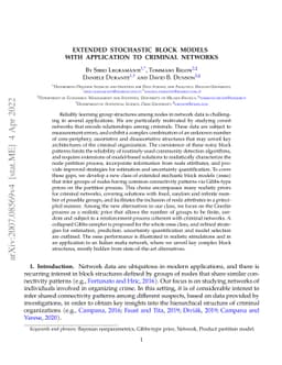 Extended Stochastic Block Models with Application to Criminal Networks