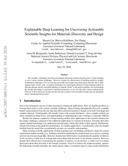 Explainable Deep Learning for Uncovering Actionable Scientific Insights
  for Materials Discovery and Design