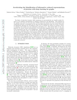 Accelerating the identification of informative reduced representations
  of proteins with deep learning for graphs