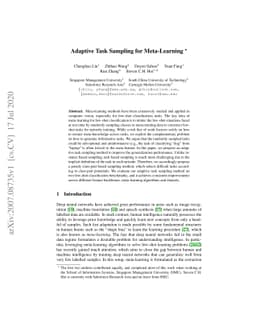 Adaptive Task Sampling for Meta-Learning
