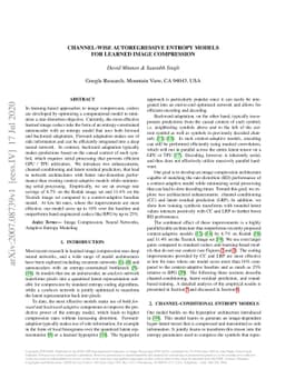 Channel-wise Autoregressive Entropy Models for Learned Image Compression