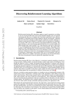 Discovering Reinforcement Learning Algorithms