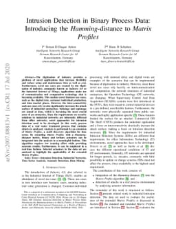 Intrusion Detection in Binary Process Data: Introducing the
  Hamming-distance to Matrix Profiles