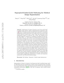 Superpixel-Guided Label Softening for Medical Image Segmentation