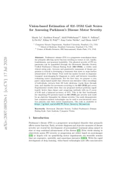 Vision-based Estimation of MDS-UPDRS Gait Scores for Assessing
  Parkinson's Disease Motor Severity