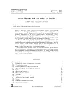 Smart Choices and the Selection Monad