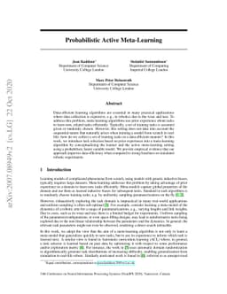 Probabilistic Active Meta-Learning