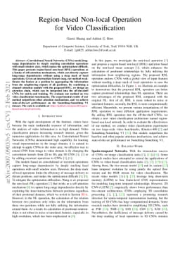 Region-based Non-local Operation for Video Classification