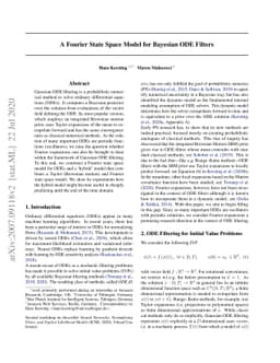 A Fourier State Space Model for Bayesian ODE Filters