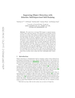 Improving Object Detection with Selective Self-supervised Self-training