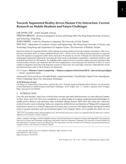 Towards Augmented Reality-driven Human-City Interaction: Current
  Research on Mobile Headsets and Future Challenges
