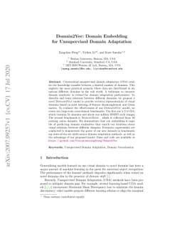 Domain2Vec: Domain Embedding for Unsupervised Domain Adaptation