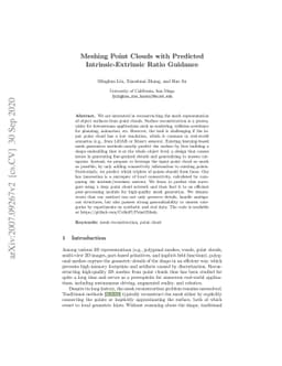 Meshing Point Clouds with Predicted Intrinsic-Extrinsic Ratio Guidance