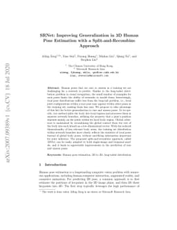 SRNet: Improving Generalization in 3D Human Pose Estimation with a
  Split-and-Recombine Approach