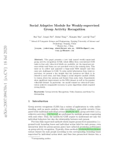Social Adaptive Module for Weakly-supervised Group Activity Recognition