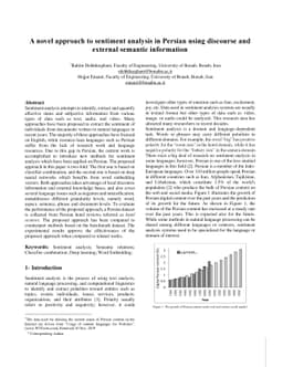 A novel approach to sentiment analysis in Persian using discourse and
  external semantic information