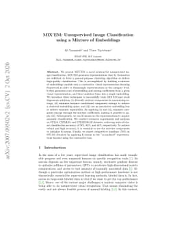 MIXÉM: Unsupervised Image Classification using a Mixture of Embeddings