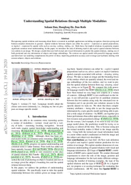 Understanding Spatial Relations through Multiple Modalities