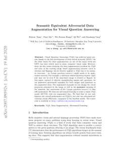 Semantic Equivalent Adversarial Data Augmentation for Visual Question
  Answering