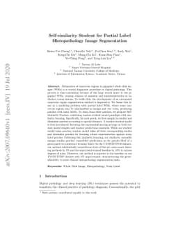 Self-similarity Student for Partial Label Histopathology Image
  Segmentation