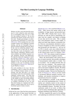One-Shot Learning for Language Modelling