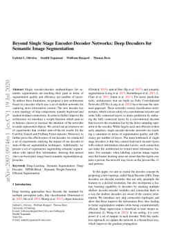 Beyond Single Stage Encoder-Decoder Networks: Deep Decoders for Semantic
  Image Segmentation
