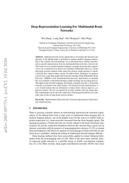 Deep Representation Learning For Multimodal Brain Networks
