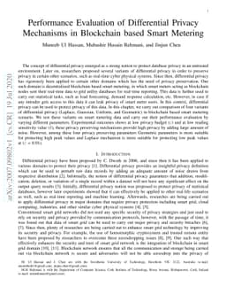 Performance Evaluation of Differential Privacy Mechanisms in Blockchain
  based Smart Metering