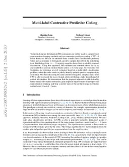 Multi-label Contrastive Predictive Coding