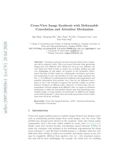 Cross-View Image Synthesis with Deformable Convolution and Attention
  Mechanism