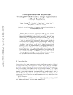 Self-Supervision with Superpixels: Training Few-shot Medical Image
  Segmentation without Annotation