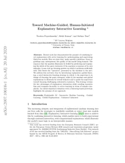 Toward Machine-Guided, Human-Initiated Explanatory Interactive Learning