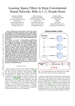 Learning Sparse Filters in Deep Convolutional Neural Networks with a
  l1/l2 Pseudo-Norm
