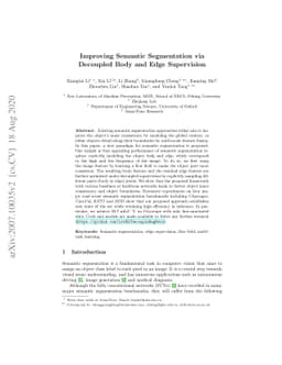 Improving Semantic Segmentation via Decoupled Body and Edge Supervision