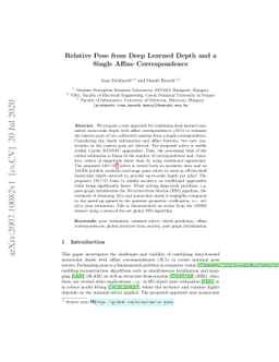 Relative Pose from Deep Learned Depth and a Single Affine Correspondence