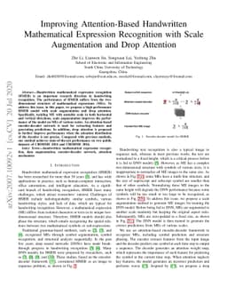 Improving Attention-Based Handwritten Mathematical Expression
  Recognition with Scale Augmentation and Drop Attention
