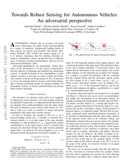 Towards robust sensing for Autonomous Vehicles: An adversarial
  perspective