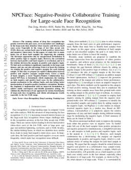 NPCFace: Negative-Positive Collaborative Training for Large-scale Face
  Recognition
