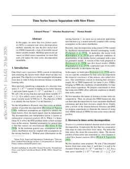 Time Series Source Separation with Slow Flows