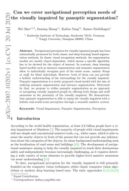 Can we cover navigational perception needs of the visually impaired by
  panoptic segmentation?